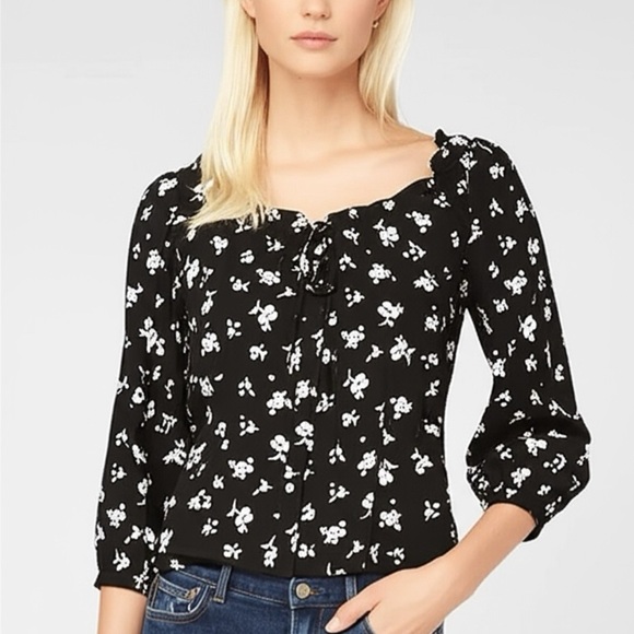 NWT Designer JAMIE MIZRAHI Sweet Baby Jamie Blouse Black Floral Sz S/M MSRP $230 - Picture 13 of 15